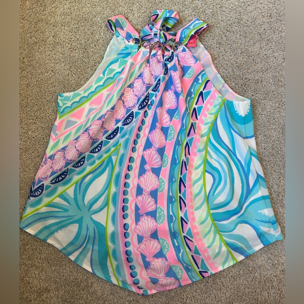 Lilly Pulitzer Julian Top Coco island Top Tie bow in back